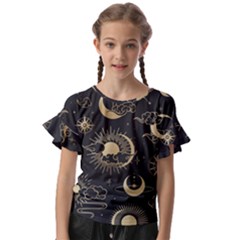 Asian-seamless-pattern-with-clouds-moon-sun-stars-vector-collection-oriental-chinese-japanese-korean Kids  Cut Out Flutter Sleeves