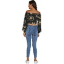 Asian-seamless-pattern-with-clouds-moon-sun-stars-vector-collection-oriental-chinese-japanese-korean Long Sleeve Crinkled Weave Crop Top View4
