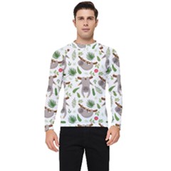 Seamless-pattern-with-cute-sloths Men s Long Sleeve Rash Guard