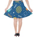 Flat-design-geometric-shapes-background Velvet High Waist Skirt View2