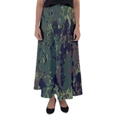 Military-background-grunge---- Flared Maxi Skirt