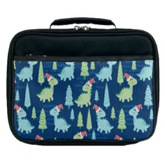 Cute-dinosaurs-animal-seamless-pattern-doodle-dino-winter-theme Lunch Bag by Simbadda