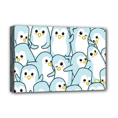 Penguins-pattern Deluxe Canvas 18  X 12  (stretched)