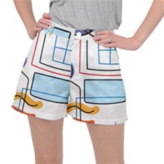 Sketch Line Art Doodles Design Women s Ripstop Shorts