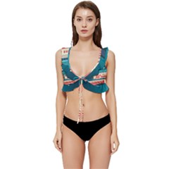 Bridge Transportation Train Toys Low Cut Ruffle Edge Bikini Top