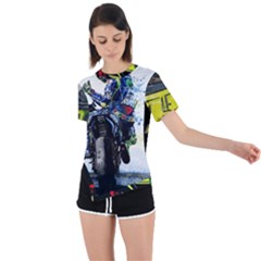 Download (1) D6436be9-f3fc-41be-942a-ec353be62fb5 Download (2) Vr46 Wallpaper By Reachparmeet - Download On Zedge?   1f7a Asymmetrical Short Sleeve Sports Tee