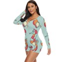 Seahorse Seashell Starfish Shell Long Sleeve Boyleg Swimsuit View2