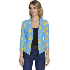 Rubber Duck Pattern Women s Casual 3/4 Sleeve Spring Jacket