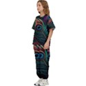 Peacock Feathers Nature Feather Pattern Kids  Tee and Pants Sports Set View2
