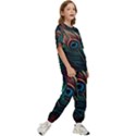 Peacock Feathers Nature Feather Pattern Kids  Tee and Pants Sports Set View3