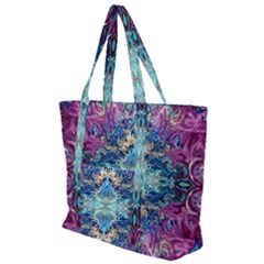 Orchids Pour  Zip Up Canvas Bag by kaleidomarblingart
