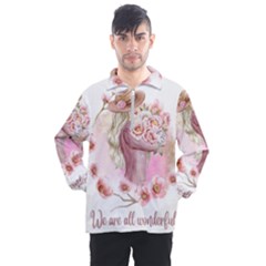 Women With Flowers Men s Half Zip Pullover