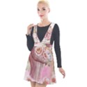 Women with flowers Plunge Pinafore Velour Dress View1
