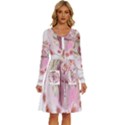Women with flowers Long Sleeve Dress With Pocket View1