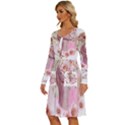 Women with flowers Long Sleeve Dress With Pocket View2