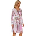 Women with flowers Long Sleeve Dress With Pocket View3
