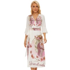 Women With Flower Midsummer Wrap Dress