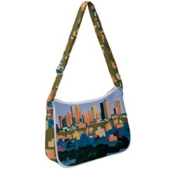 City Buildings Urban Dawn Zip Up Shoulder Bag