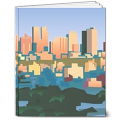 City Buildings Urban Dawn 8  X 10  Softcover Notebook