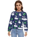Swan Pattern Elegant Design Women s Long Sleeve Raglan Tee View1