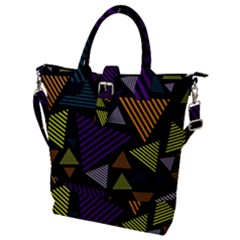 Abstract Pattern Design Various Striped Triangles Decoration Buckle Top Tote Bag by Bangk1t