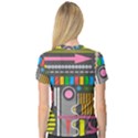 Pattern Geometric Abstract Colorful Arrow Line Circle Triangle V-Neck Sport Mesh Tee View2