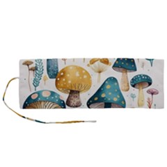 Mushroom Forest Fantasy Flower Nature Roll Up Canvas Pencil Holder (m)
