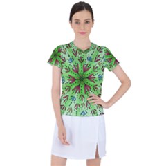 Flower Mandala Art Drawing Spring Background Women s Sports Top