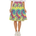 Fractal Spiral Abstract Background Vortex Yellow Classic Short Skirt View1