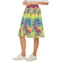Fractal Spiral Abstract Background Vortex Yellow Classic Short Skirt View2