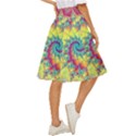 Fractal Spiral Abstract Background Vortex Yellow Classic Short Skirt View3