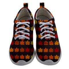 Autumn Fall Leaves Season Background Glitter Art Women Athletic Shoes