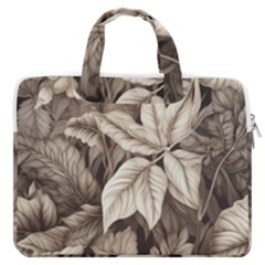 Plant Leaves Pattern Macbook Pro 16  Double Pocket Laptop Bag 