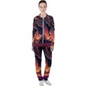Fire Flame Burn Hot Heat Light Burning Orange Casual Jacket and Pants Set View1