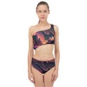 Fire Flame Burn Hot Heat Light Burning Orange Spliced Up Two Piece Swimsuit View1