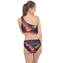 Fire Flame Burn Hot Heat Light Burning Orange Spliced Up Two Piece Swimsuit View2