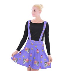 Art Pattern Design Seamless Scrapbooking Suspender Skater Skirt