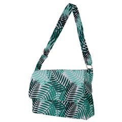 Background Pattern Texture Leaves Design Wallpaper Full Print Messenger Bag (m)