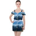 Futuristic City Fantasy Scifi Ruffle Cut Out Chiffon Playsuit View1