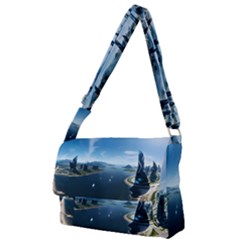 Futuristic City Fantasy Scifi Full Print Messenger Bag (l)