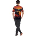Boat Sunset Lake Water Nature Men s Polo Tee View2