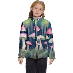 Mushroom Fungus Kids  Puffer Bubble Jacket Coat