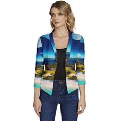 Beach Island Nature Women s Casual 3/4 Sleeve Spring Jacket