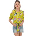 Robot Pattern Tie Front Shirt  View1