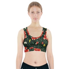 Background Vintage Japanese Design Sports Bra With Pocket