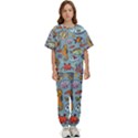 Cartoon Underwater Seamless Pattern With Crab Fish Seahorse Coral Marine Elements Kids  Tee and Pants Sports Set View1