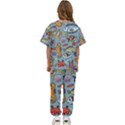 Cartoon Underwater Seamless Pattern With Crab Fish Seahorse Coral Marine Elements Kids  Tee and Pants Sports Set View4