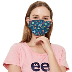 Variety Of Fish Illustration Turtle Jellyfish Art Texture Fitted Cloth Face Mask (adult)