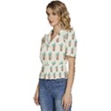 Cute boba Puffed Short Sleeve Button Up Jacket View2