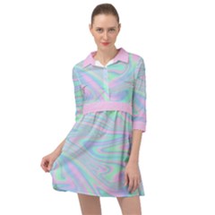 Holographic Abstract In Pastel Mini Skater Shirt Dress by flowerland